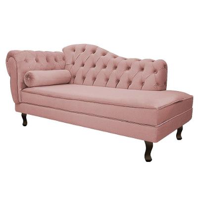 Recamier Diana 185cm Lado Direito Suede Rosê
