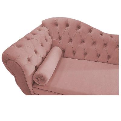 Recamier Diana 185cm Lado Direito Suede Rosê