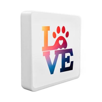 Luminária Box Slim Love Pet com Luz Difusa e USB Bivolt 18CM