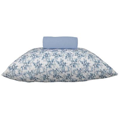 Jogo de Cama Kazzavip Solteiro Malha Mista 70% Algodão 30% Poliéster Azul Doce Vida 2 Peças