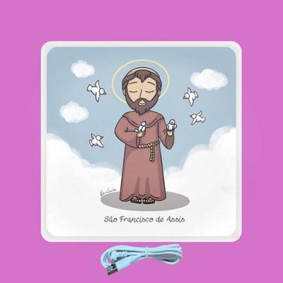 Mini Luminária Box São Francisco USB Luz Difusa Bivolt Polietileno 11,5CM
