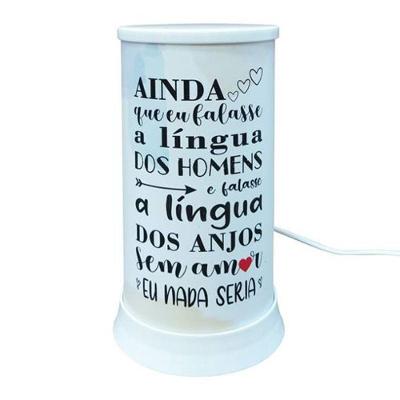 Luminária de Mesa Hug a Língua dos Anjos com Luz Difusa Bivolt Polietileno 24,5CM