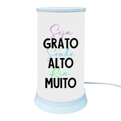 Luminária de Mesa Seja Grato Luz Suave para Leitura Iluminação Baixa Bivolt Hug