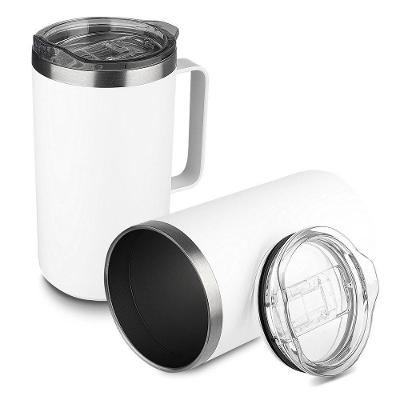 Caneca Termica com Tampa All White Conserva Bebidas Plastica com Area Interna em Inox 750ML