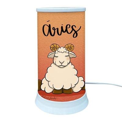 Luminária de Mesa Hug Signo Áries com Iluminação Suave e Design Astrológico Bivolt 14CM