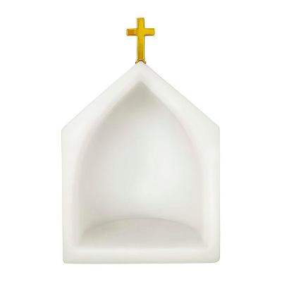 Oratório Iluminado Linha Espiritual Polietileno 33CM Branco Bivolt 110V 220V