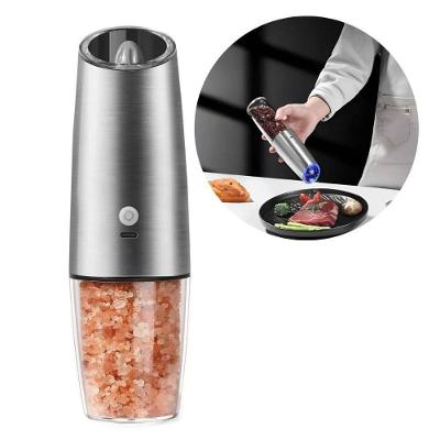 Moedor Elétrico PG616SC de Sal e Pimenta em Aço Inoxidável com Sensor de Gravidade Prata Bugatti