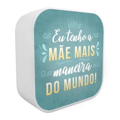 Luminária Box Mãe Maneira com Iluminação Suave e Luz Difusa Branco 23CM Bivolt