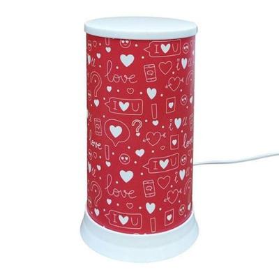 Luminária de Mesa Hug I Love You All Red com Luz Difusa Vermelho Bivolt