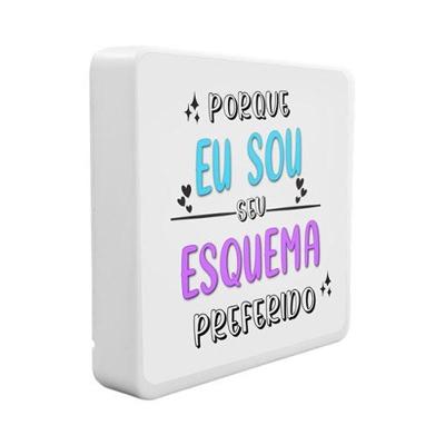 Luminária Box Slim Eu Sou Seu Esquema USB com Luz Difusa Bivolt 18CM