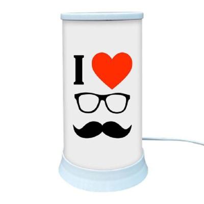 Luminária de Mesa Hug Pai Mustache com Luz Difusa e Design Decorativo Bivolt