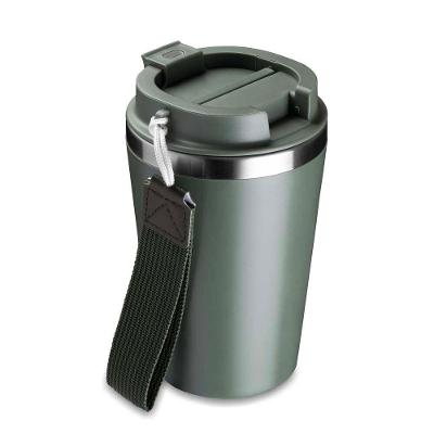 Copo Parede Dupla Inox 304 e PP Alça de Mão Isolamento Térmico Dia a Dia Verde