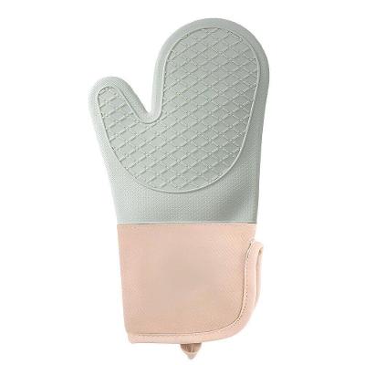 Luva Térmica de Silicone com Forro de Algodão Resistente ao Calor Verde