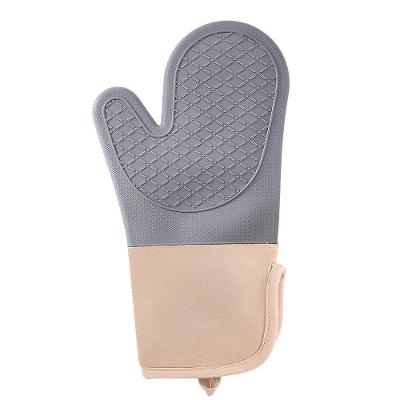Luva de Silicone Térmica com Forro de Algodão Resistente ao Calor Antiderrapante Cinza
