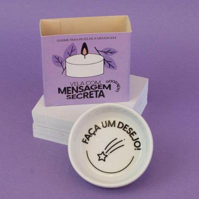 Vela Aromática Vanilla Make a Wish com Mensagem Secreta Branco Make a Wish 12H