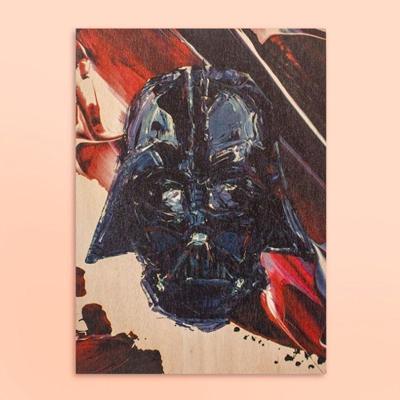 Quadro Star Wars Darth Vader Retangular em Madeira Compensado Naval Preto 43,5CM