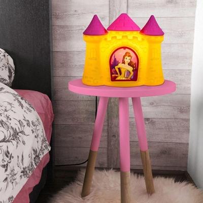 Luminária Led Infantil Castelo da Bela com Diferencial Disney Amarelo Bivolt