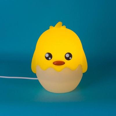Luminária Pintinho Bivolt Luz Difusa Ideal para Leitura Design Infantil Fofo Amarelo Polietileno
