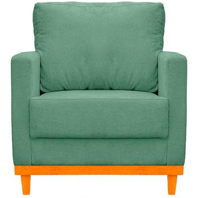 Poltrona Berlim Decorativa Tecido Impermeável Confortável Verde Água Ateliê do Conforto