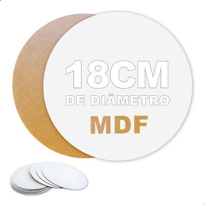 Base para Bolo Redonda Lisa Mdf Cru 3mm 18CM Amadeirado Kit com 10 Unidades para Artesanato