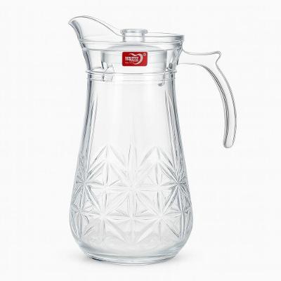 Jarra Mesa Posta para Suco e Bebidas Vidro com Tampa Design Geométrico para Mesa Transparente GMB
