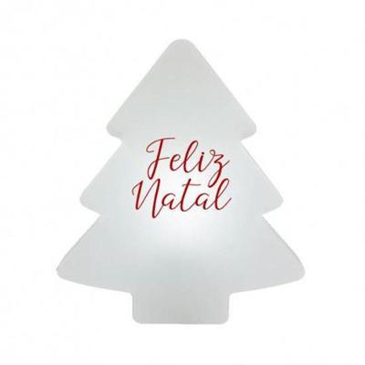 Luminária Árvore Natalina Merry Christmas Branca com Iluminação Suave 25CM