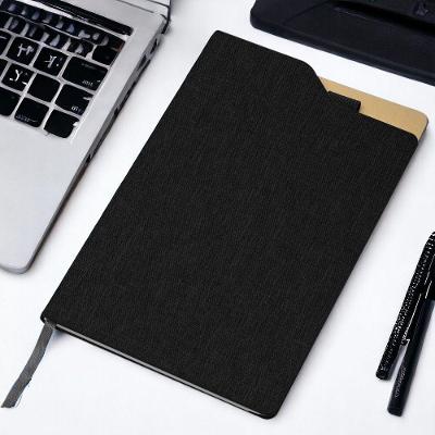 Caderno Anotacoes Capa Dura Material Reciclavel 80 Folhas Pautadas Bege com Suporte para Caneta