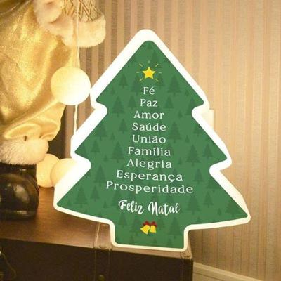 Luminária Árvore de Natal Desejos com Iluminação Suave em Polietileno 25CM