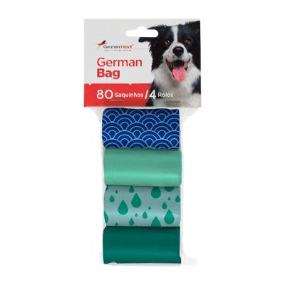 Kit Refil Cata Caca Germanhart Eco Waves para Cães e Gatos Biodegradável 4 Rolos 20 Saquinhos