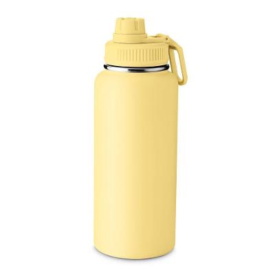 Garrafa Térmica com Alça e Bico Parede Dupla Aço Inox Amarelo 960ML