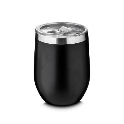 Copo Térmico Inox Parede Dupla 350ml Tampa Hermética para Bebidas Quentes Preto