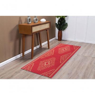 Tapete Passadeira PS-38 Sisal Polipropileno Base Antiderrapante para Sala Vermelho Tapetes Lancer
