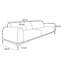 Sofá 3 Lugares Sala Base de Madeira euro 210 Cm Azul Marinho - 7
