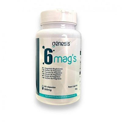 Suplemento Mineral Gênesis 6 Mag's Magnésio 550mg 60 CÁPSULAS