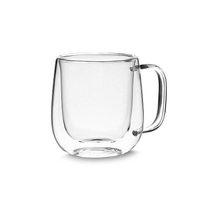 Caneca de Vidro Borossilicato com Parede Dupla Isolante Térmica 250ML
