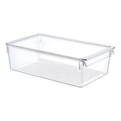 Organizador de Geladeira Tamanho g Multiuso Alto com Tampa Polipropileno Transparente Mood