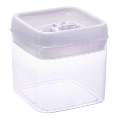Pote Hermético Quadrado Vedação em Silicone Tampa com Trava e Alça Branco Mood 1L