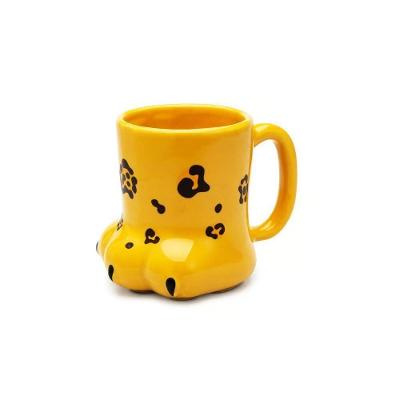 Caneca Patinha Decorada para Café e Chá em Cerâmica Estampada Fofa Uso Diário 300ML