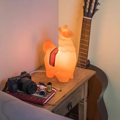Luminária de Mesa Lhama 3D com Design Criativo e Bivolt Amarelo