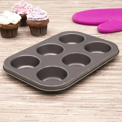 Forma para Pão de Queijo 6 Cavidades Aço Carbono Antiaderente Versátil para Cupcake e Empadinha