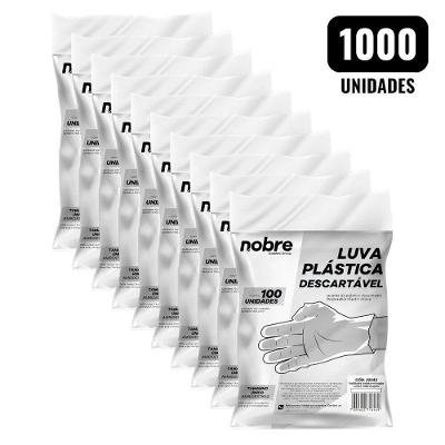 Luvas Descartáveis Plásticas Ambidestras 1000 Unidades Nobre