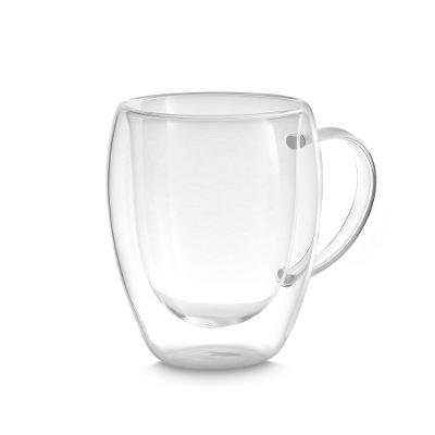 Xícara em Vidro Borossilicato Parede Dupla com Isolamento Térmico para Café Transparente