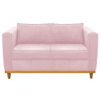 Sofá 2 Lugares Europa Suede Rosa Bebê - 5