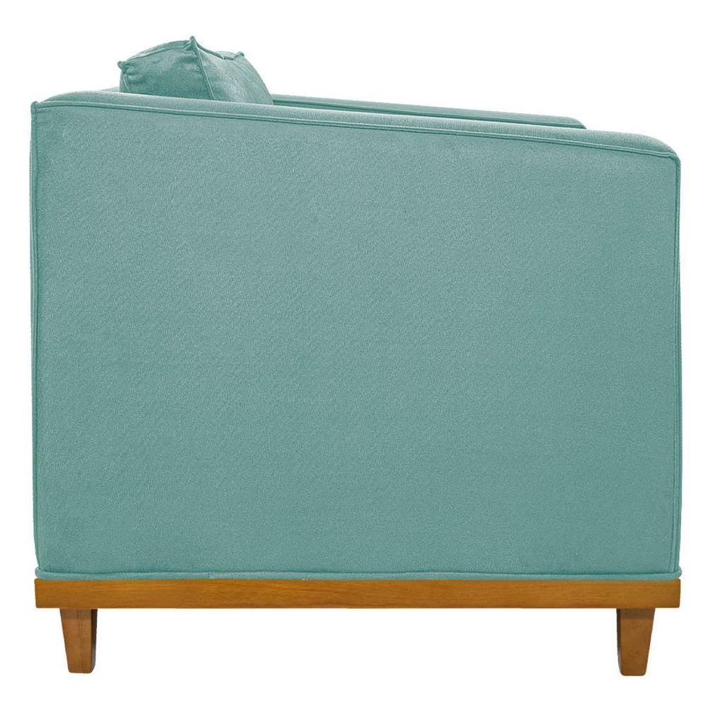 Sofá 2 Lugares Europa Suede Azul Tiffany - 3