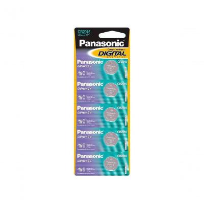 Bateria CR2016-1BT Lithium 3.3V para Alarmes Relogios e Calculadoras com 5 Unidades Panasonic