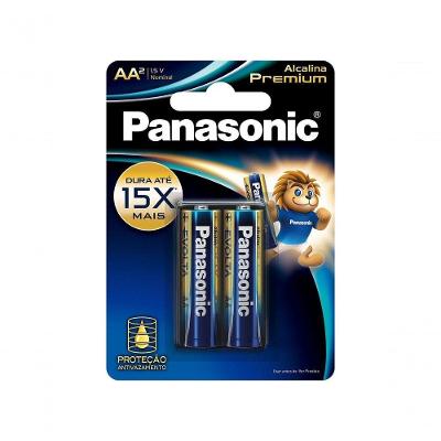 Pilha Alcalina Premium AA com 2 LR6EGR-2B96 Maior Duração Amarelo Panasonic 1.5V