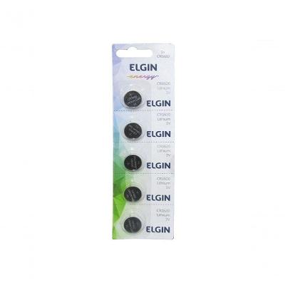 Bateria CR1620 Lithium 3V com Descarga Leve Prata Elgin 5 UNIDADES