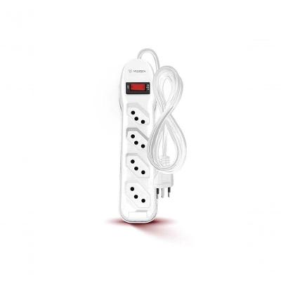 Filtro de Linha Circuit Breaker 4 Tomadas com Proteção Contra Sobrecarga Branco Cabo PP 1M Megatron