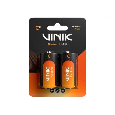 Pilha Alcalina VPCB2 Tamanho C LR14 1.5V Blister com 2 Unidades Vinik