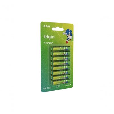 Pilha Alcalina Elgin AAA com 16 Unidades Alta Durabilidade Amarelo